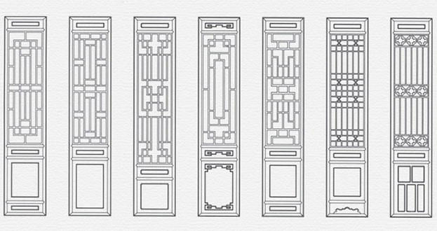 秦州常用中式仿古花窗图案隔断设计图